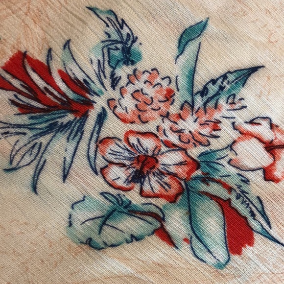 ONE-5-ONE Size Large Tall Floral Print Pants Elastic & Tie Waist Beach $60 NEW - Picture 7 of 12